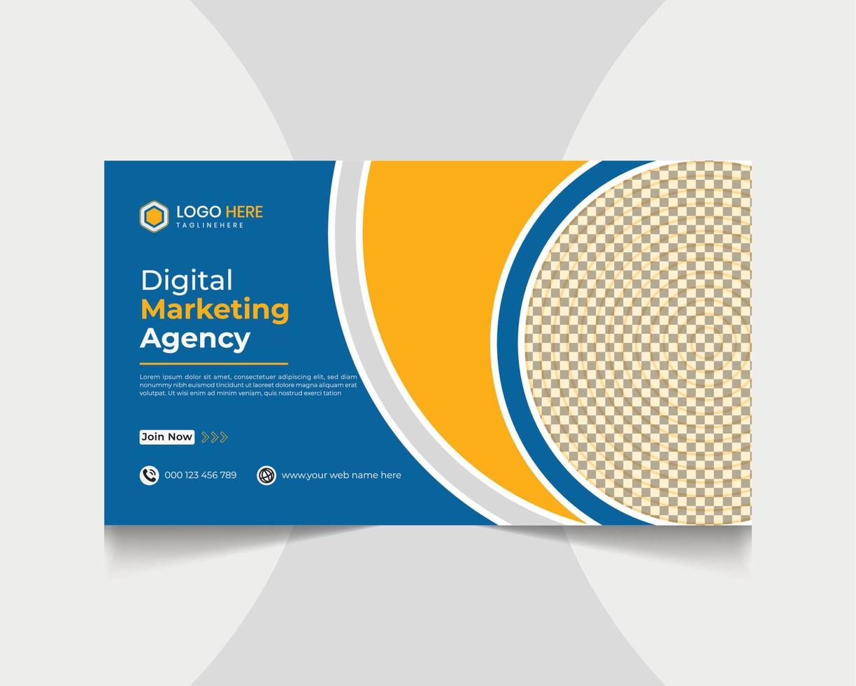 Creative business agency digital marketing web banner youtube thumbnail template vector