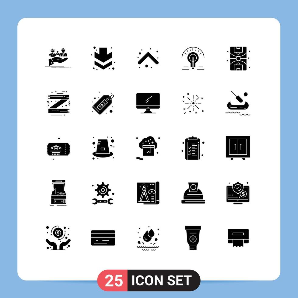 Stock Vector Icon Pack of 25 Line Signs and Symbols for life tips arrow light bulb bulb Editable Vector Design Elements