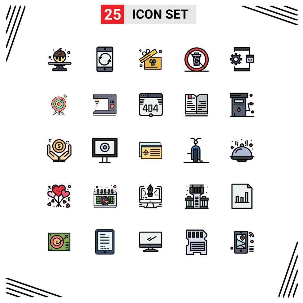 25 Creative Icons Modern Signs and Symbols of coding restaurant gift no diet Editable Vector Design Elements