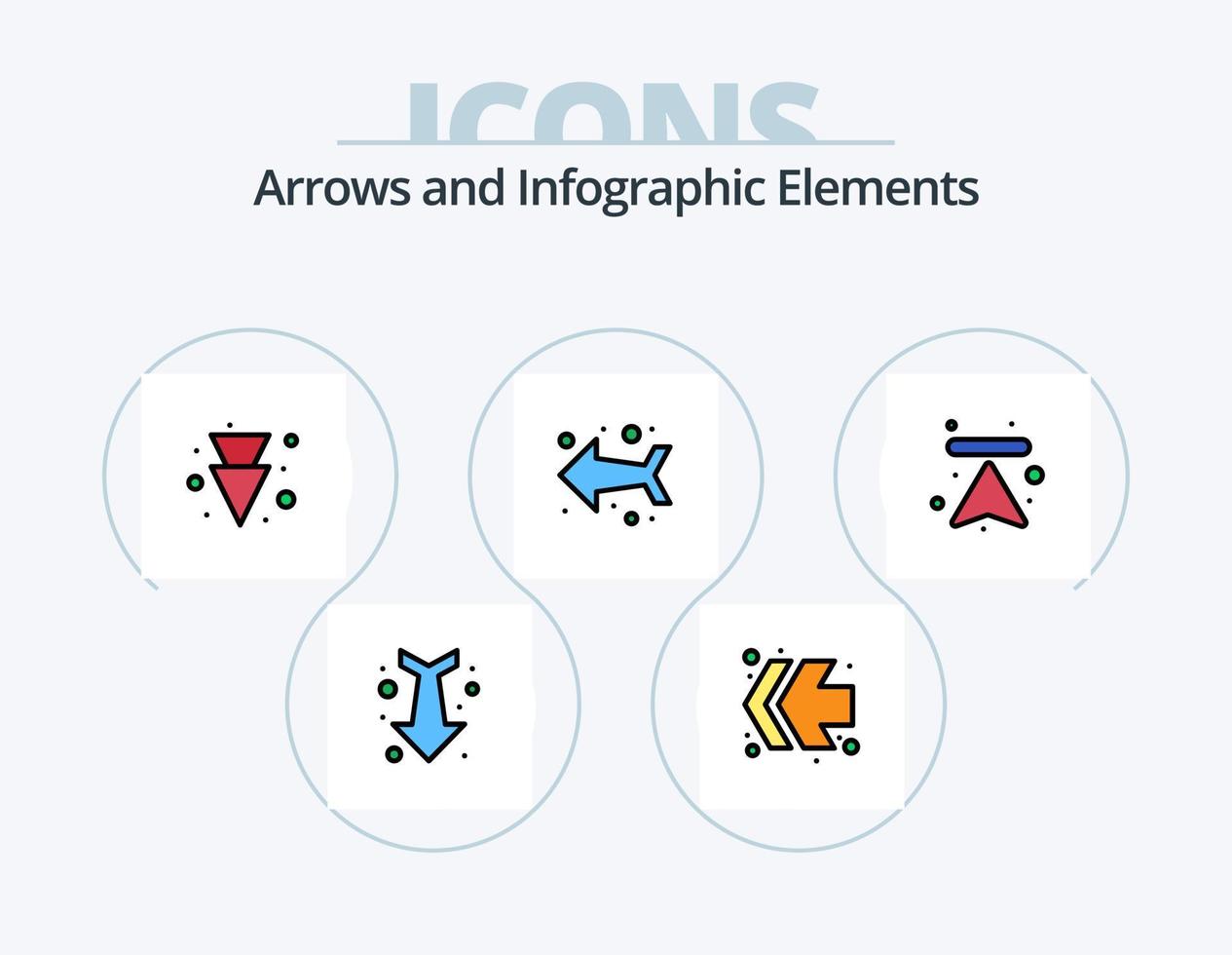 paquete de iconos llenos de línea de flecha 5 diseño de iconos. lleno. flecha. flechas derecho. flecha vector