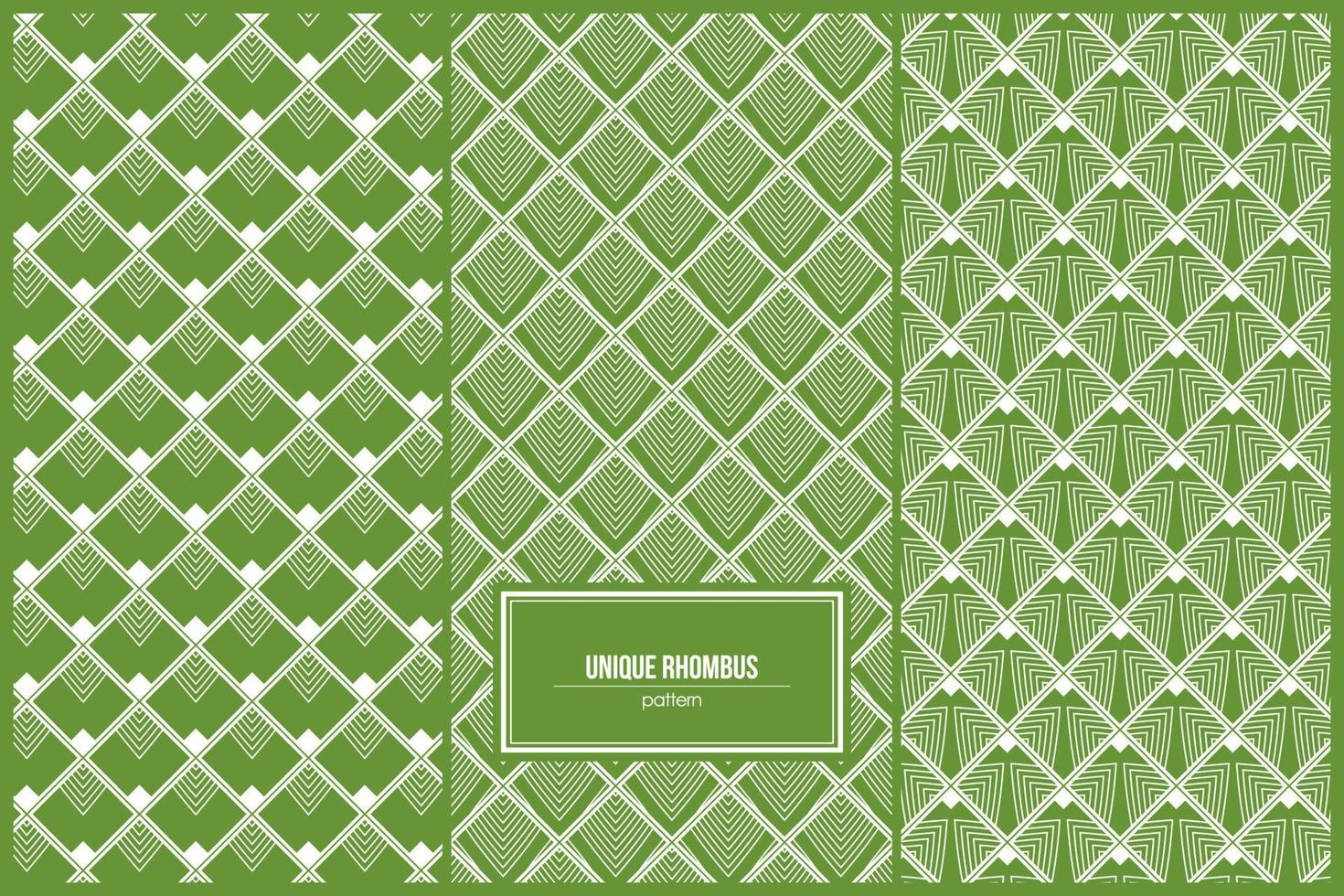 unique rhombus pattern with dominant green vector