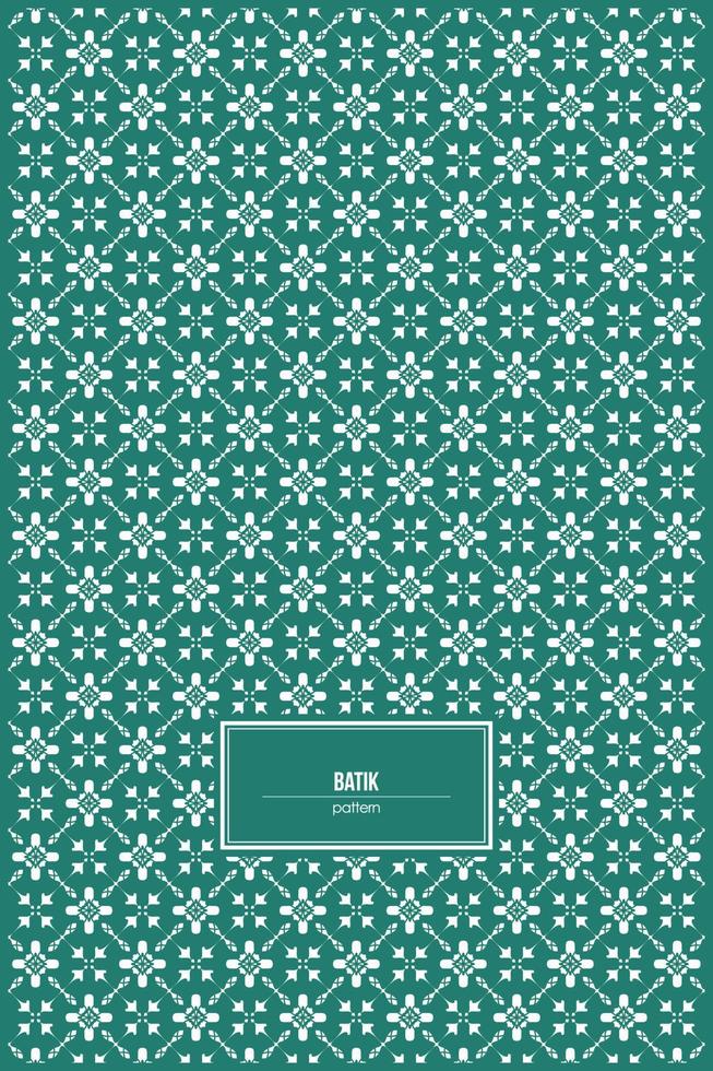 beautiful batik pattern with nature green dominant color vector