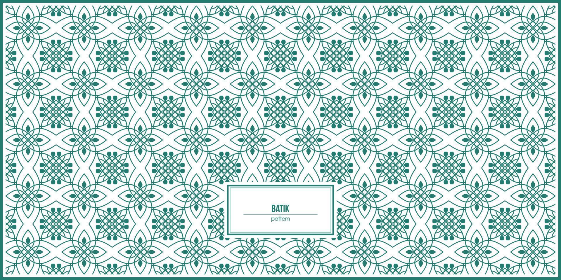 beautiful batik pattern with green flowers shape vector