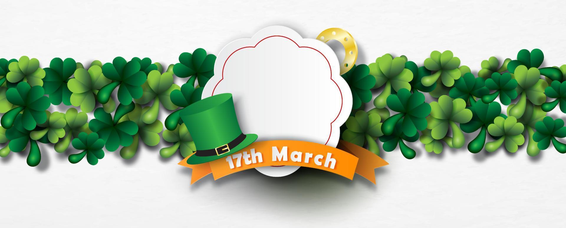 Happy Saint Patrick's Day greeting card in banner and vector design