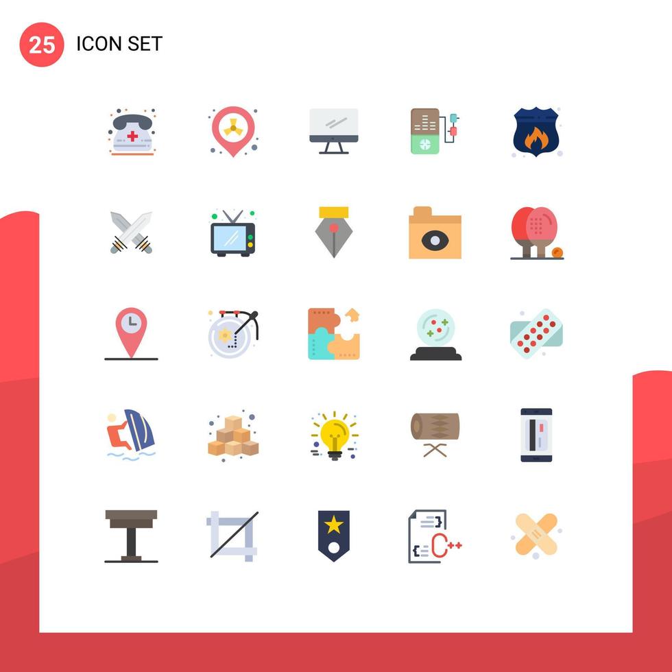 25 Creative Icons Modern Signs and Symbols of protection education computer play pc Editable Vector Design Elements