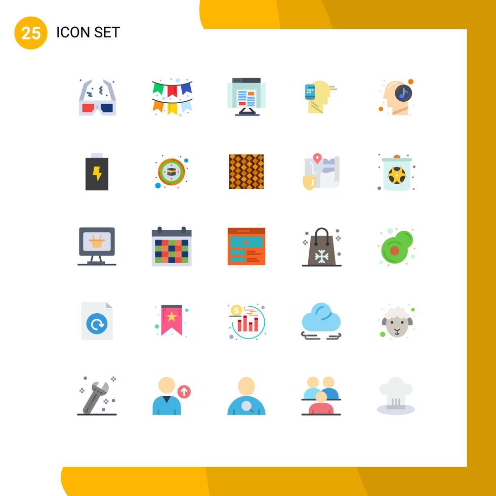 conjunto de 25 iconos de ui modernos símbolos signos para aplicaciones móviles humanas comunicación humana elementos de diseño vectorial editables vector