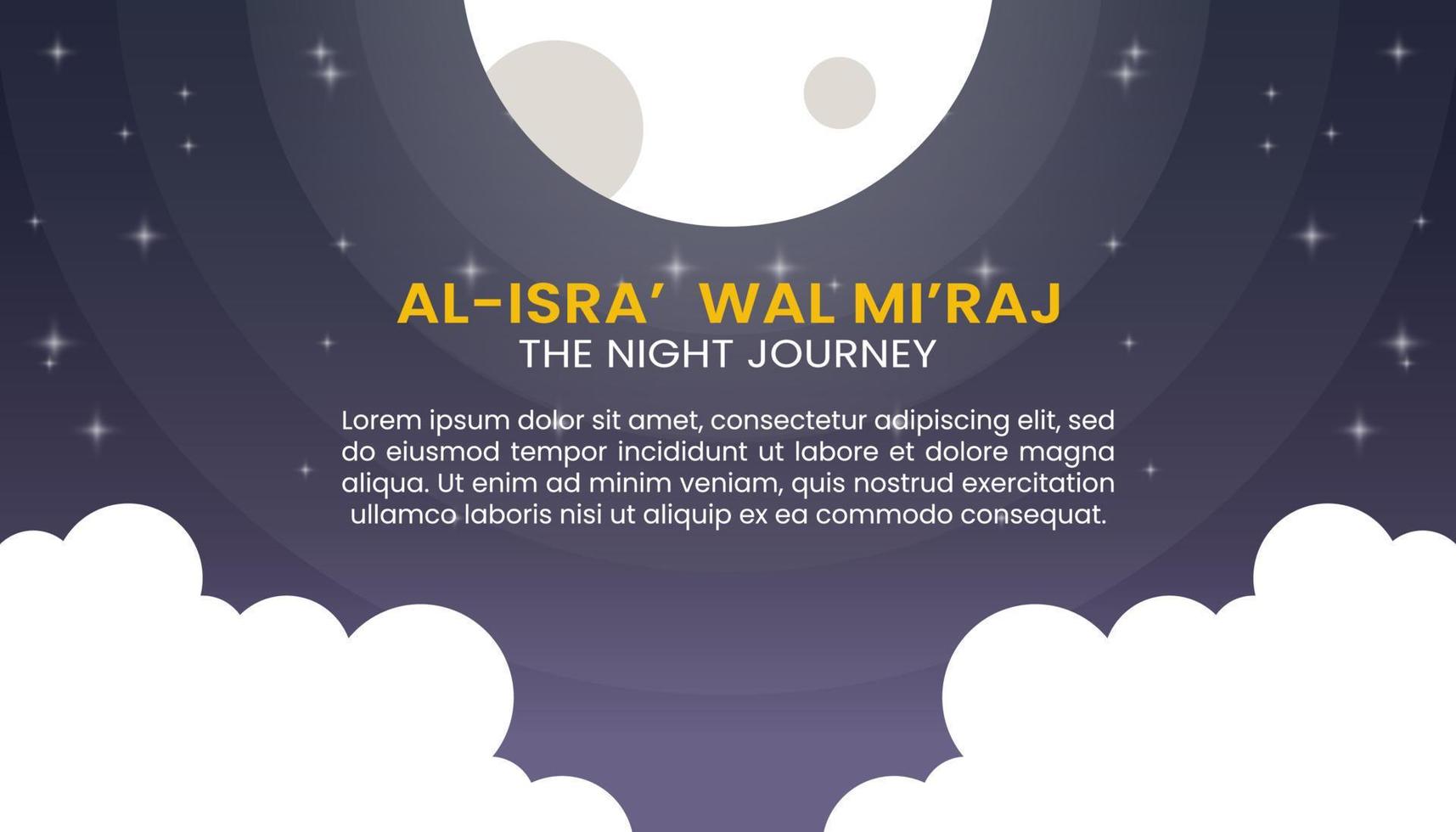 Al-Isra Wal Mi'raj The night journey Prophet Muhammad vector