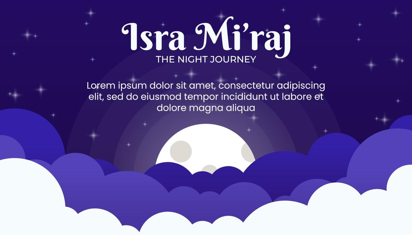 Prophet Muhammad night journey or Isra Mi'raj greetings vector