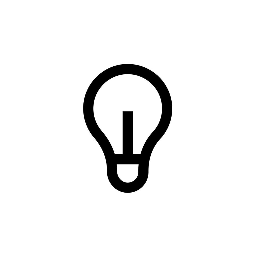 Light bulb Outline icon. Lamp emblem. Vector illustration