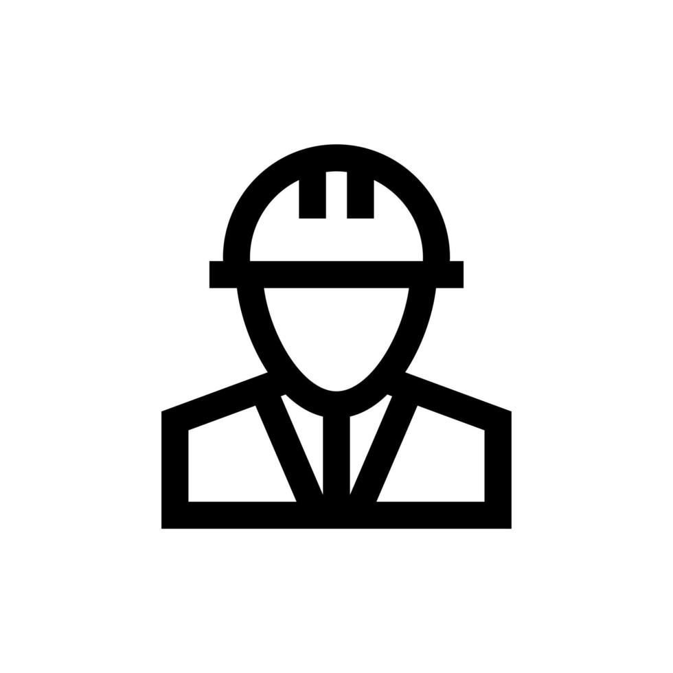 emblema de ingeniero de icono de contorno. aislado en blanco ilustración vectorial vector