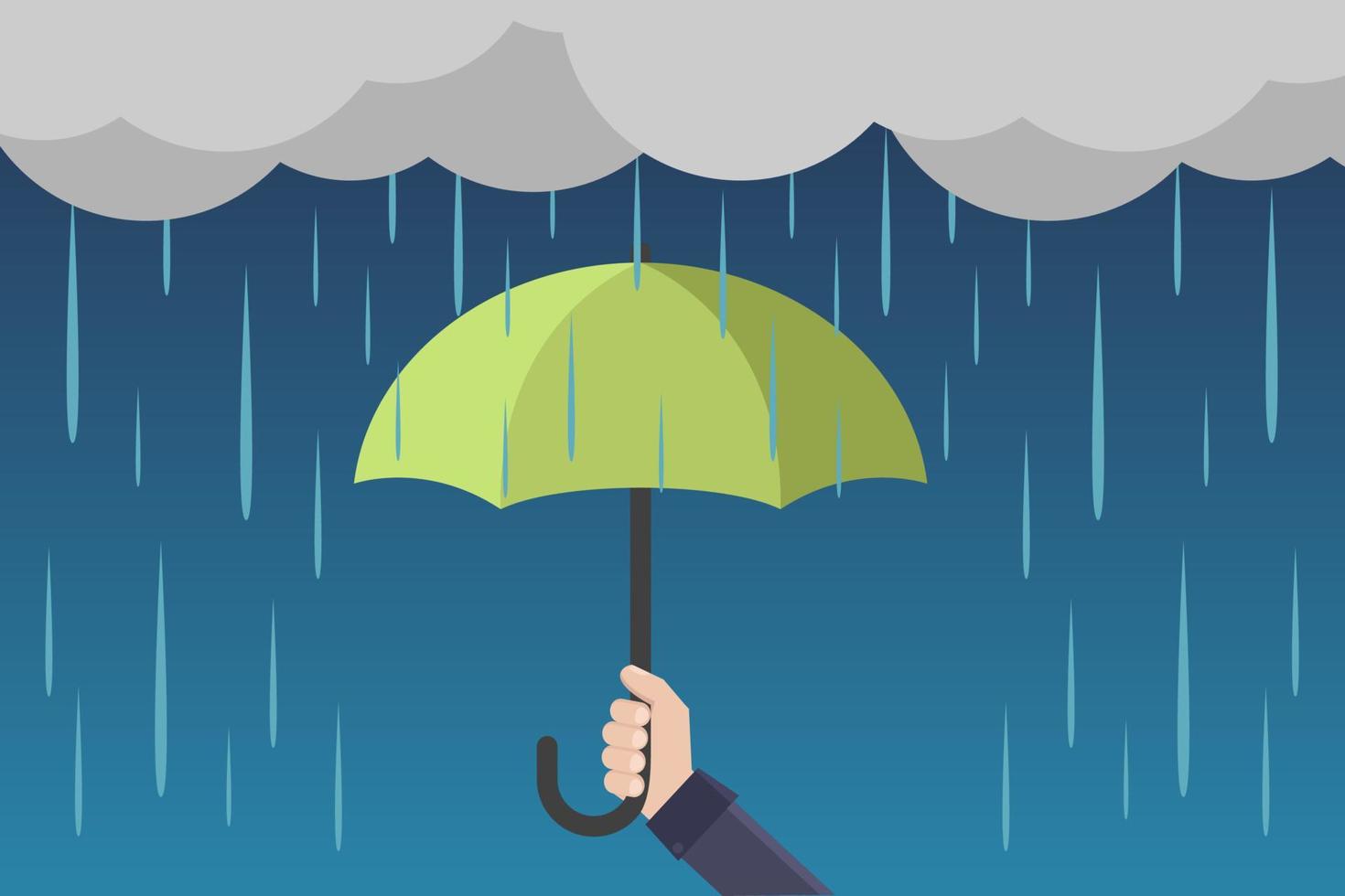 cloudy cloud, rain, hand holding umbrella vector