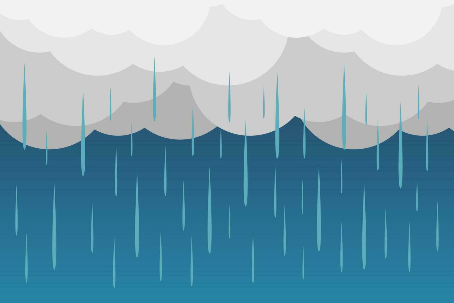 overcast clouds and rain vector illustration