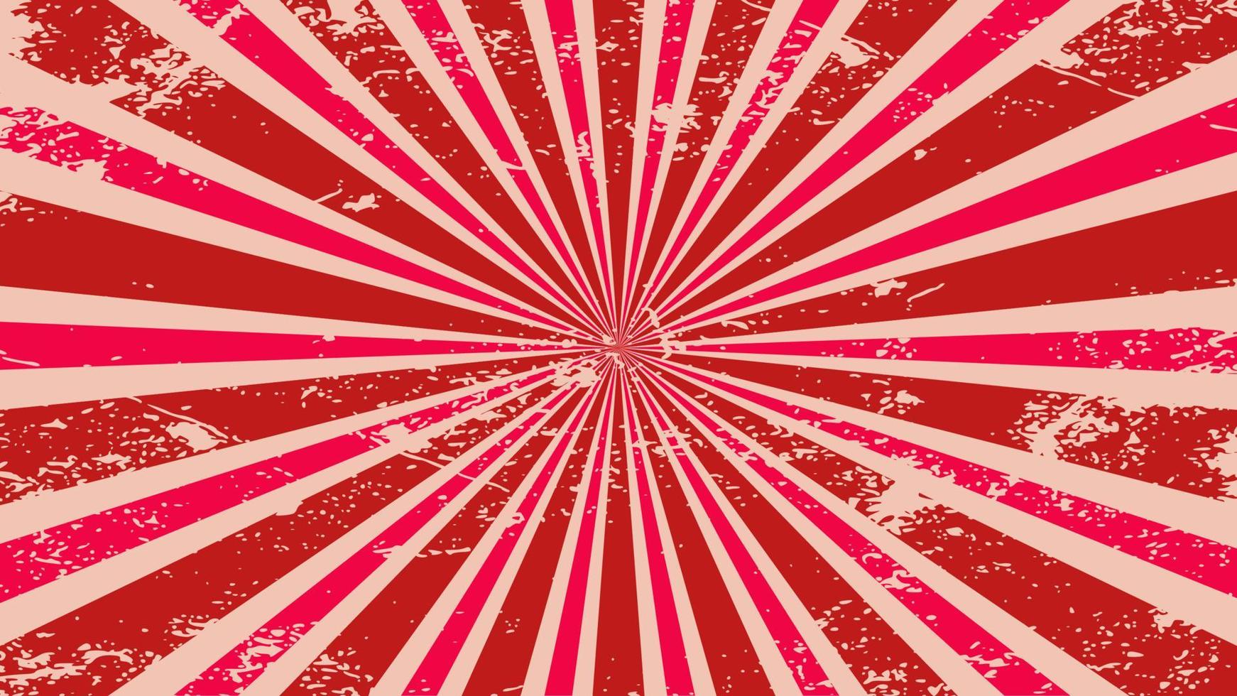 Red vintage sunburst background vector