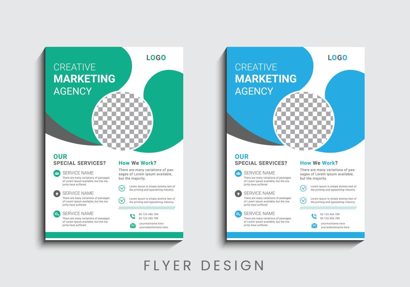 Multipurpose creative business flyer design template vector