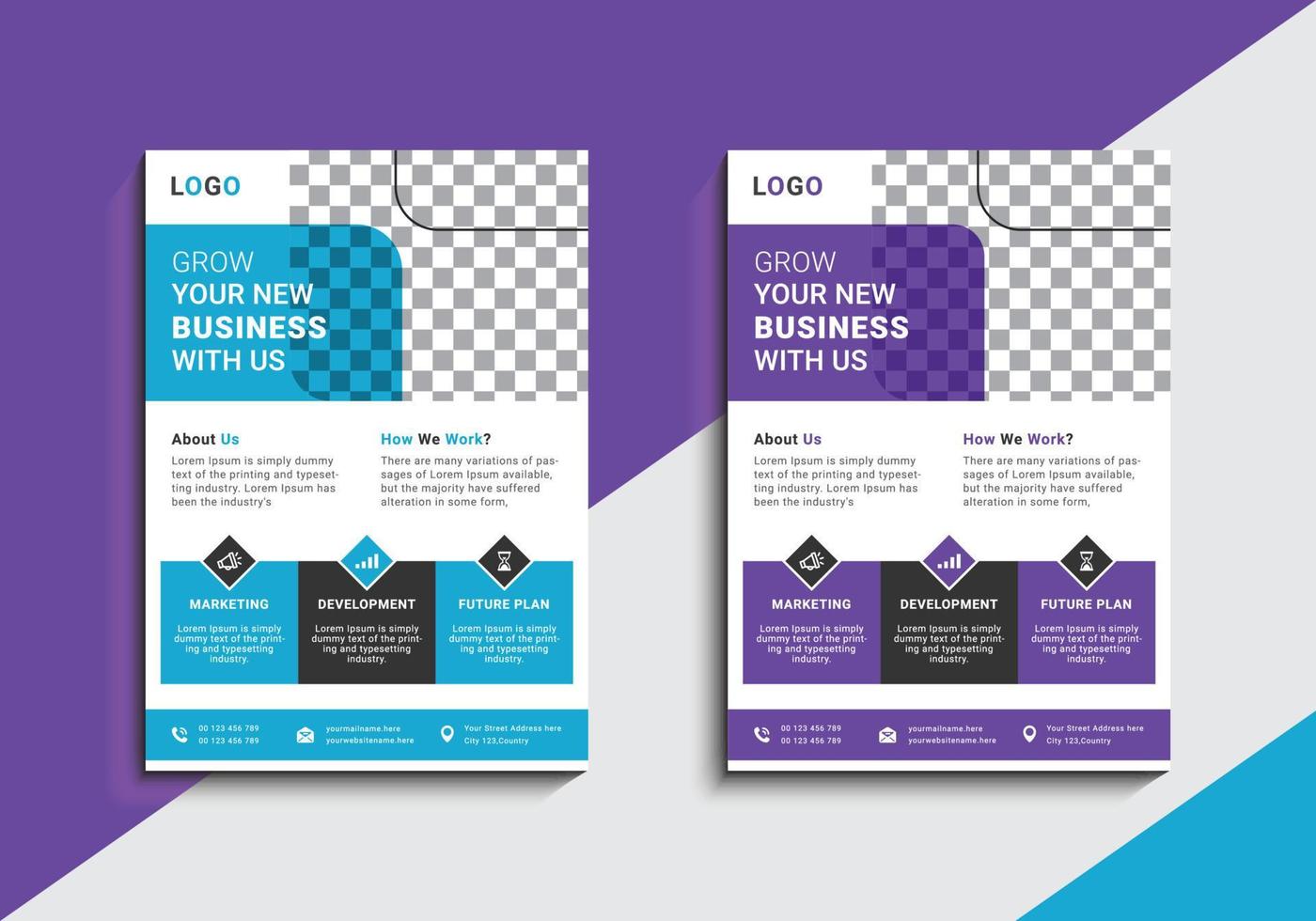 Multipurpose creative business flyer design template vector