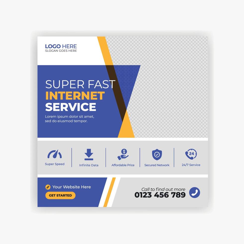 Super Fast Internet Social Media Template vector