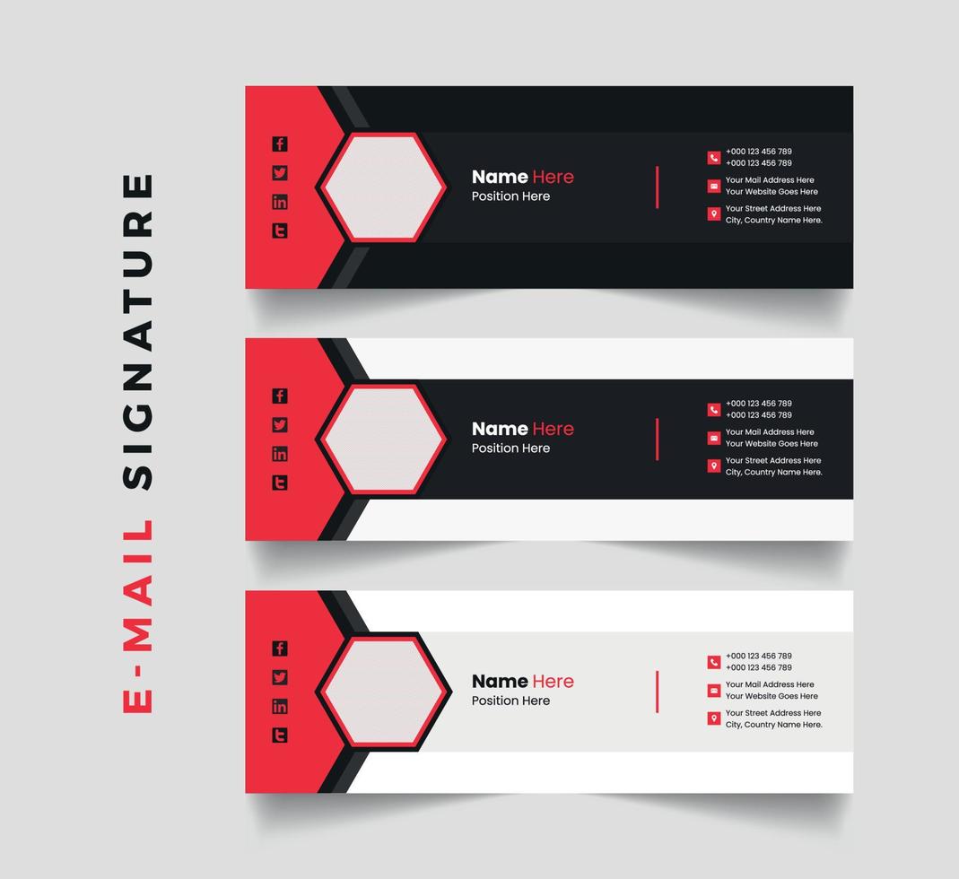 Corporate Multipurpose E-Mail Signature Template vector