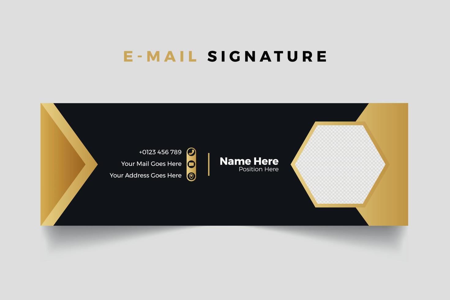 Luxury Golden Email Signature Design vector