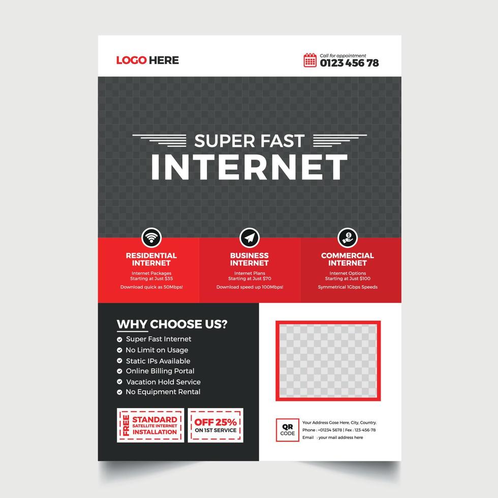 Internet Connection Promotional Flyer Template vector