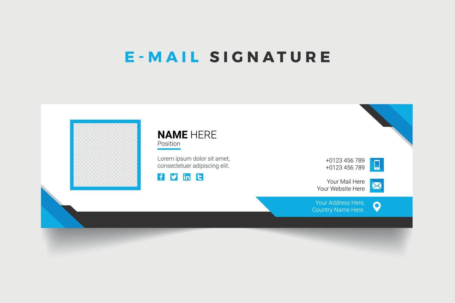 diseño moderno de firma de correo electrónico corporativo vector