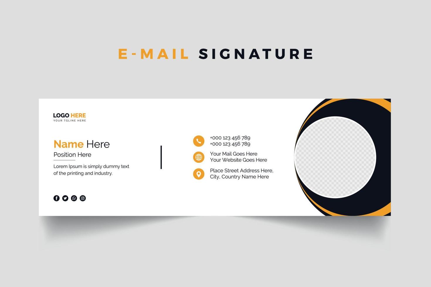 Clean Corporate Email Signature Template vector