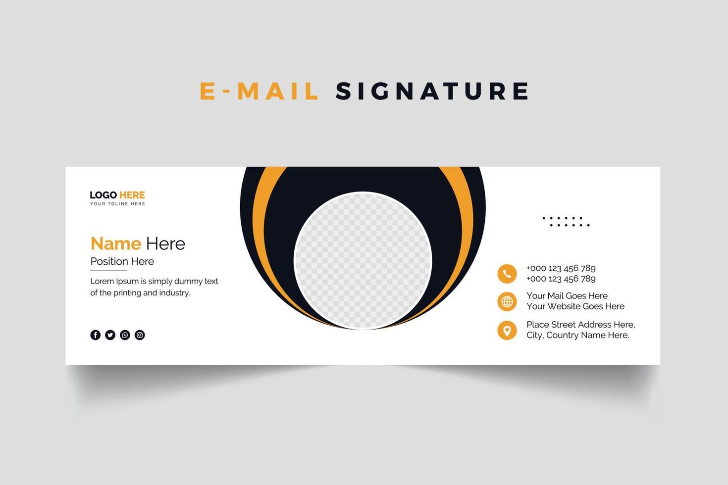 Professional Corporate Email Signature Template vector