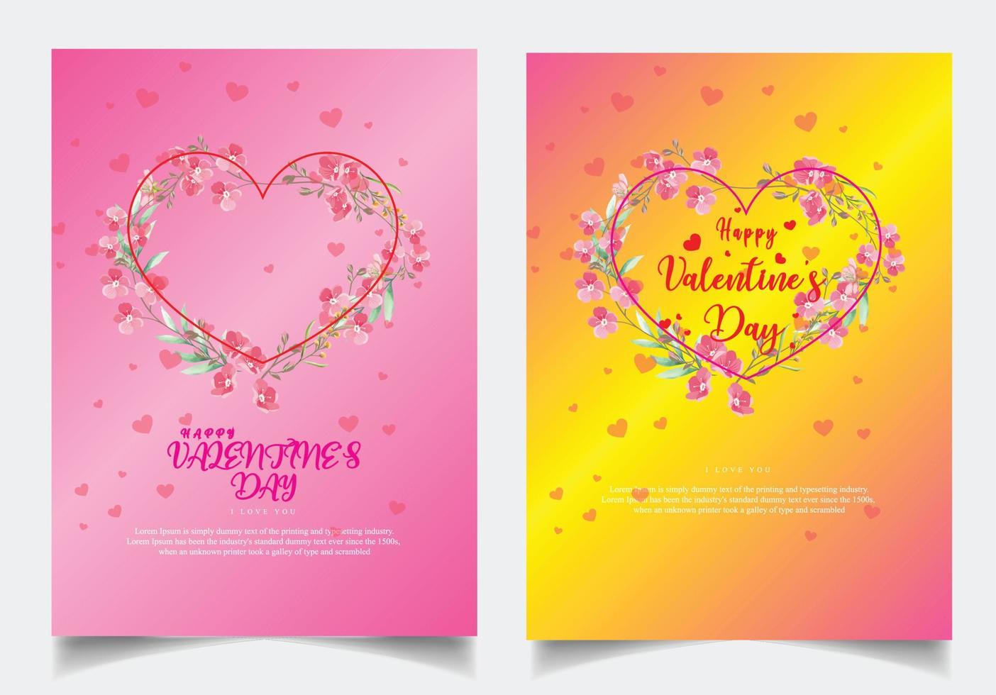 Happy Valentine's Day party poster and flyer.  Invitation card. vector