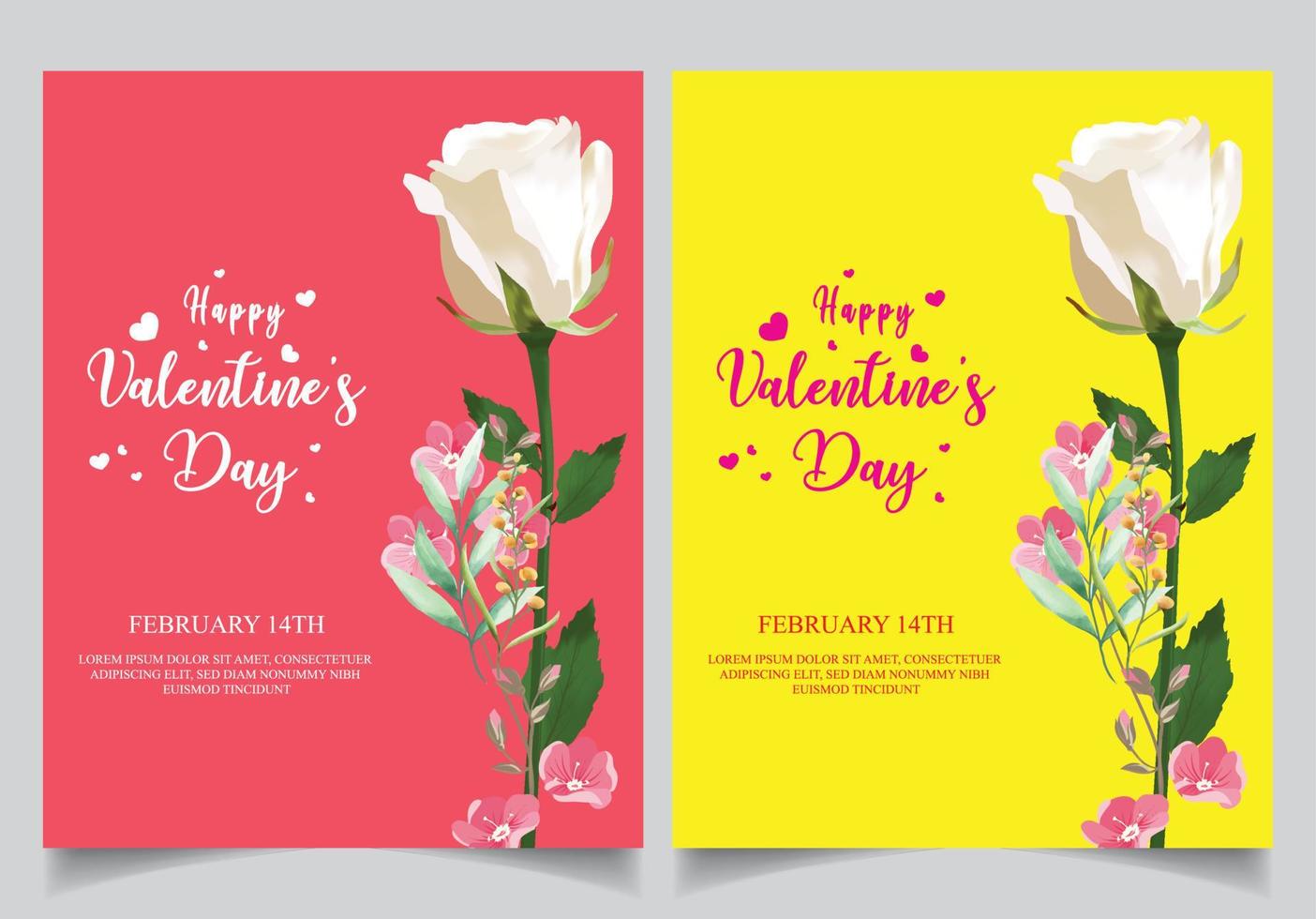 saludos de rosas en el día de san valentín. diseños para plantillas de pancartas y carteles vector