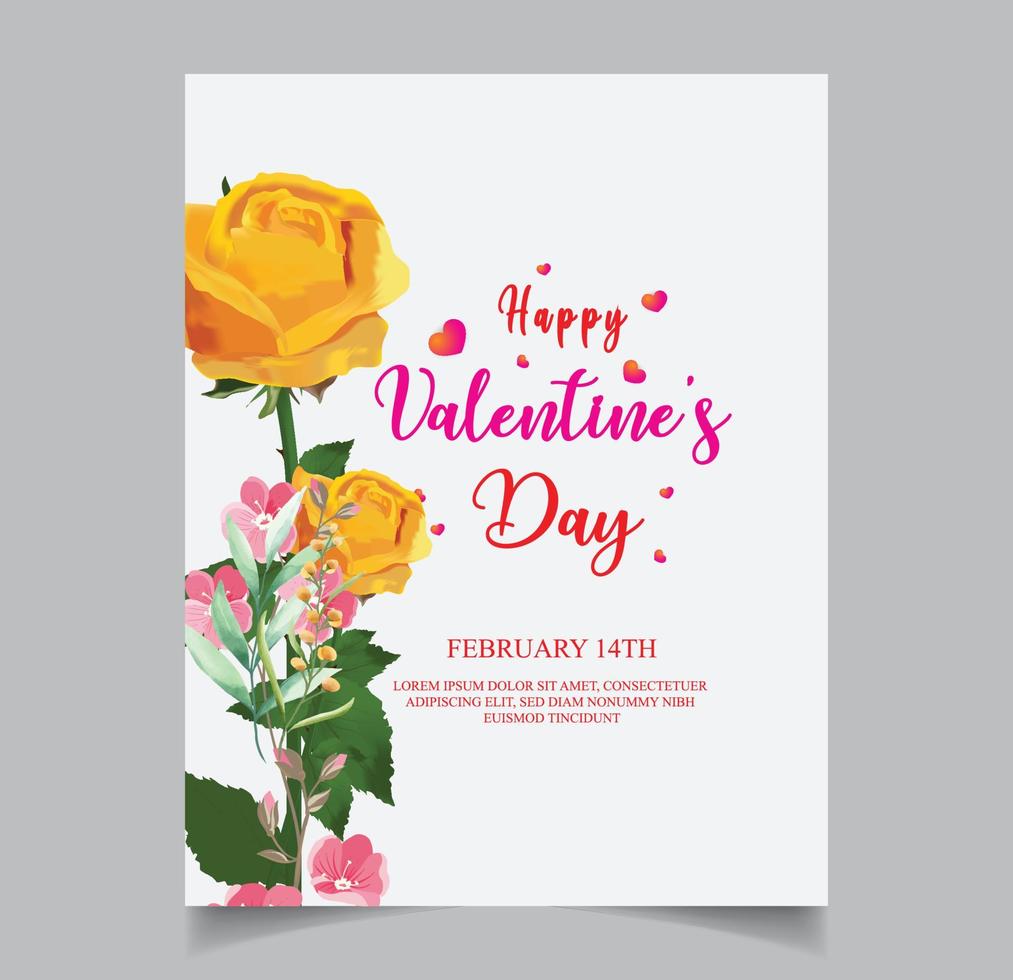 saludos de rosas en el día de san valentín. diseños para plantillas de pancartas y carteles vector