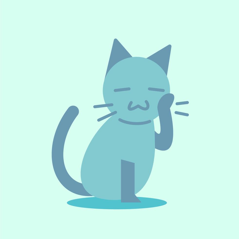 Cute cat animal illustration. Cute cat pose illustration. Cute cat flat illustration. Cute cat expression. vector