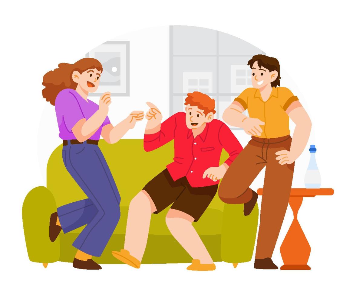 Group of Friends Dancing Together vector