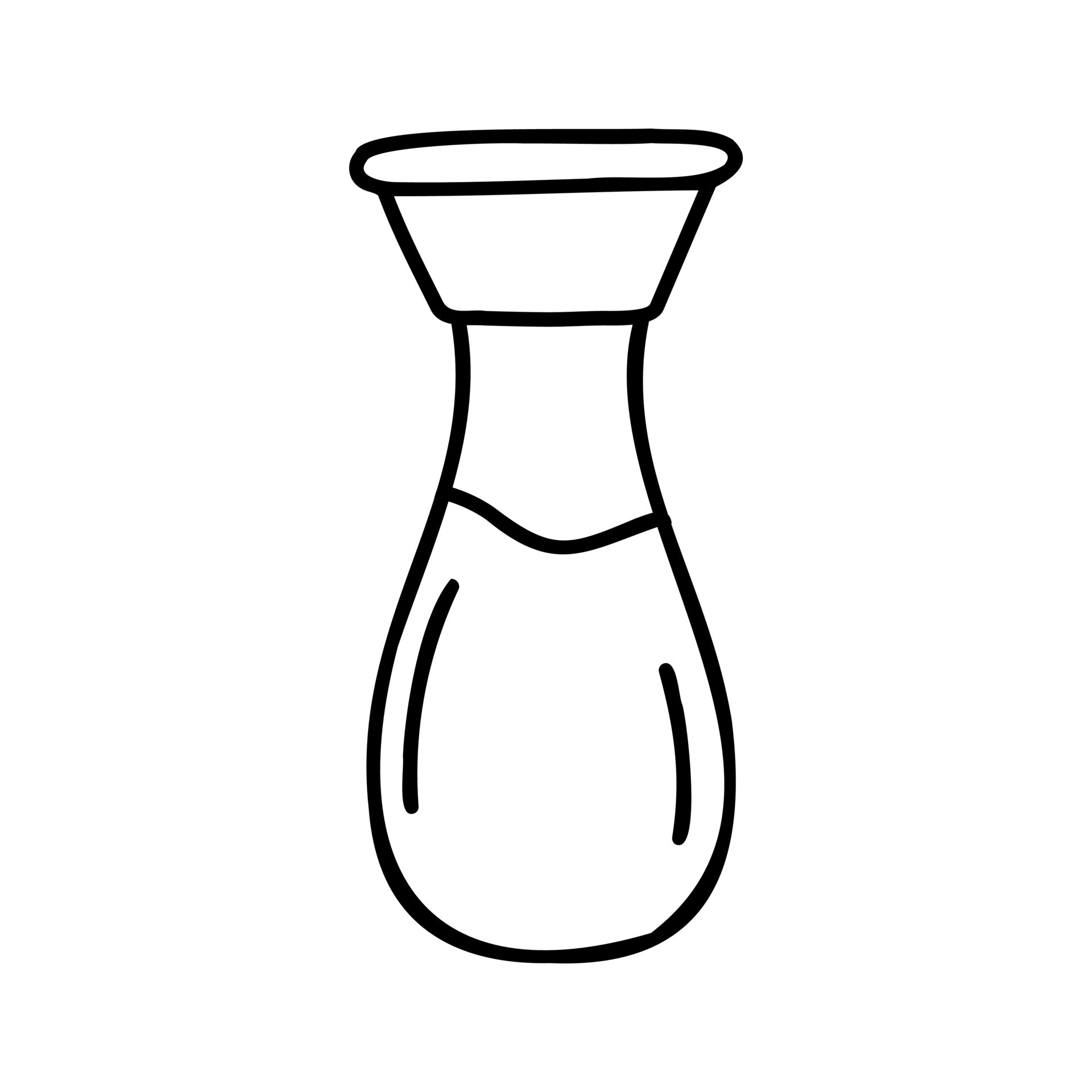 Japanese soy sauce bottle in doodle style. Asian food for restaurants