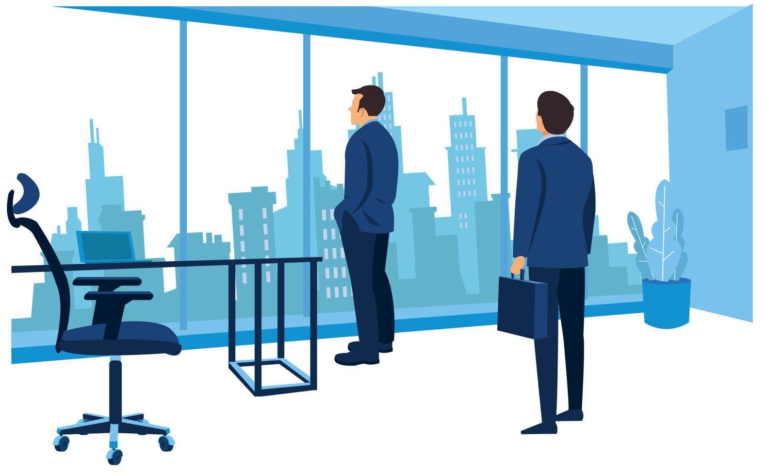 Office people teamwork concept. Communication and brainstorming. Colorful flat illustration. vector