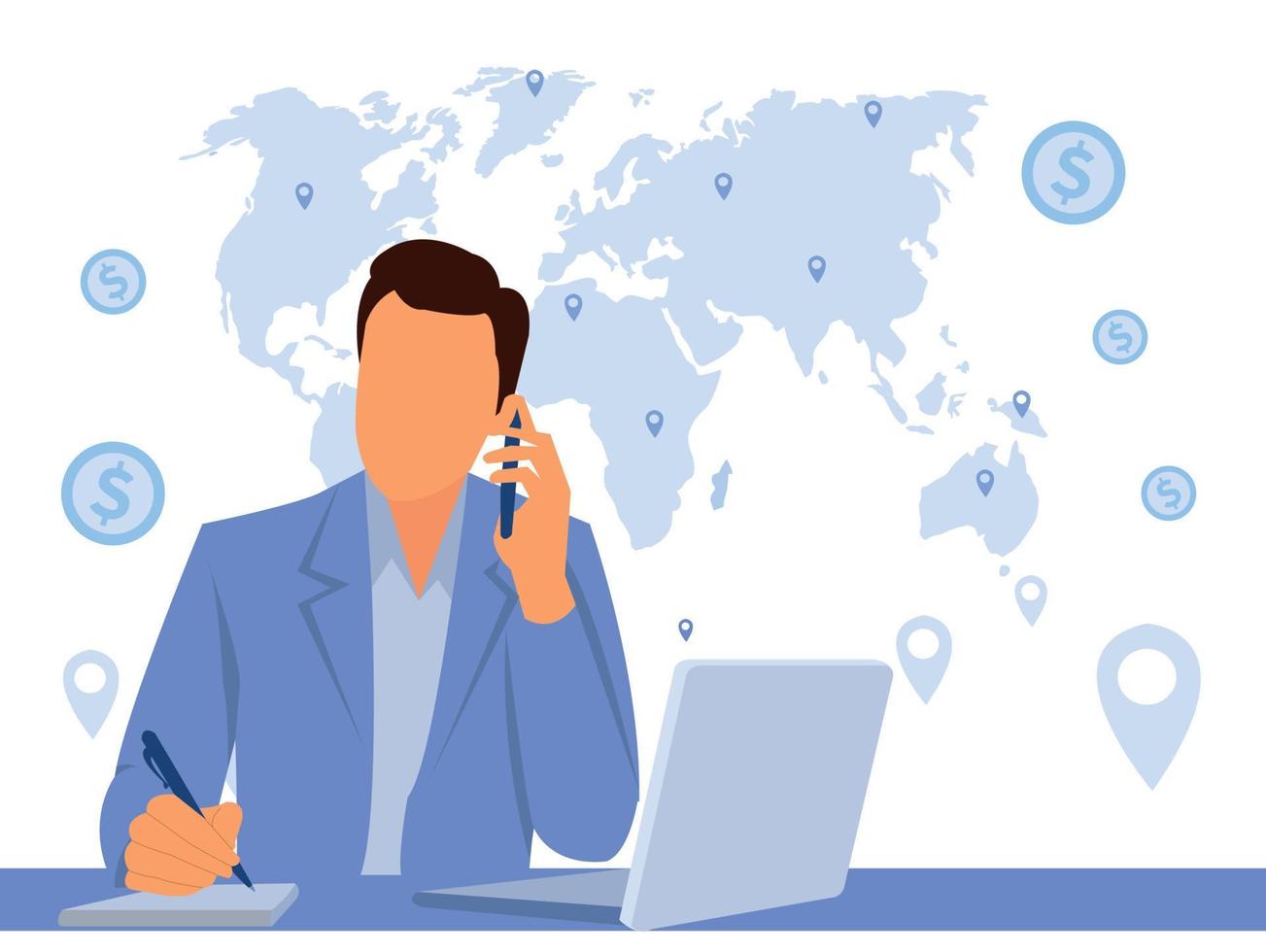 Office people teamwork concept. Communication and brainstorming. Colorful flat illustration. vector