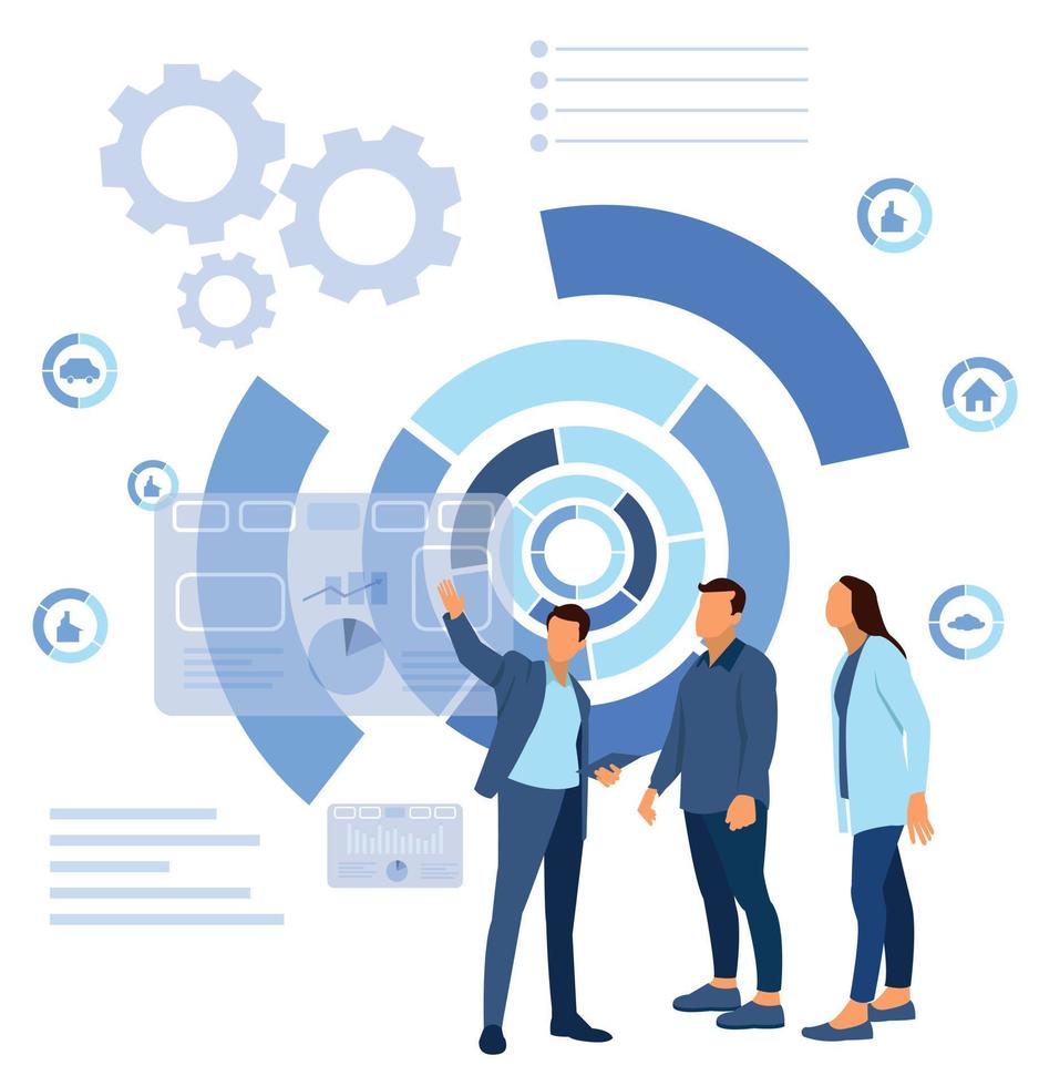 Global business concept. Management strategy. Business communication. Human resources. vector