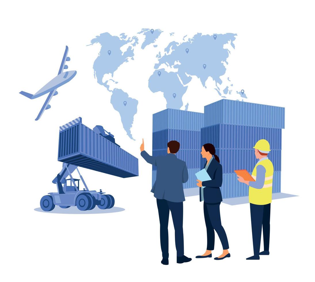 Global business concept. Management strategy. Business communication. Human resources. vector