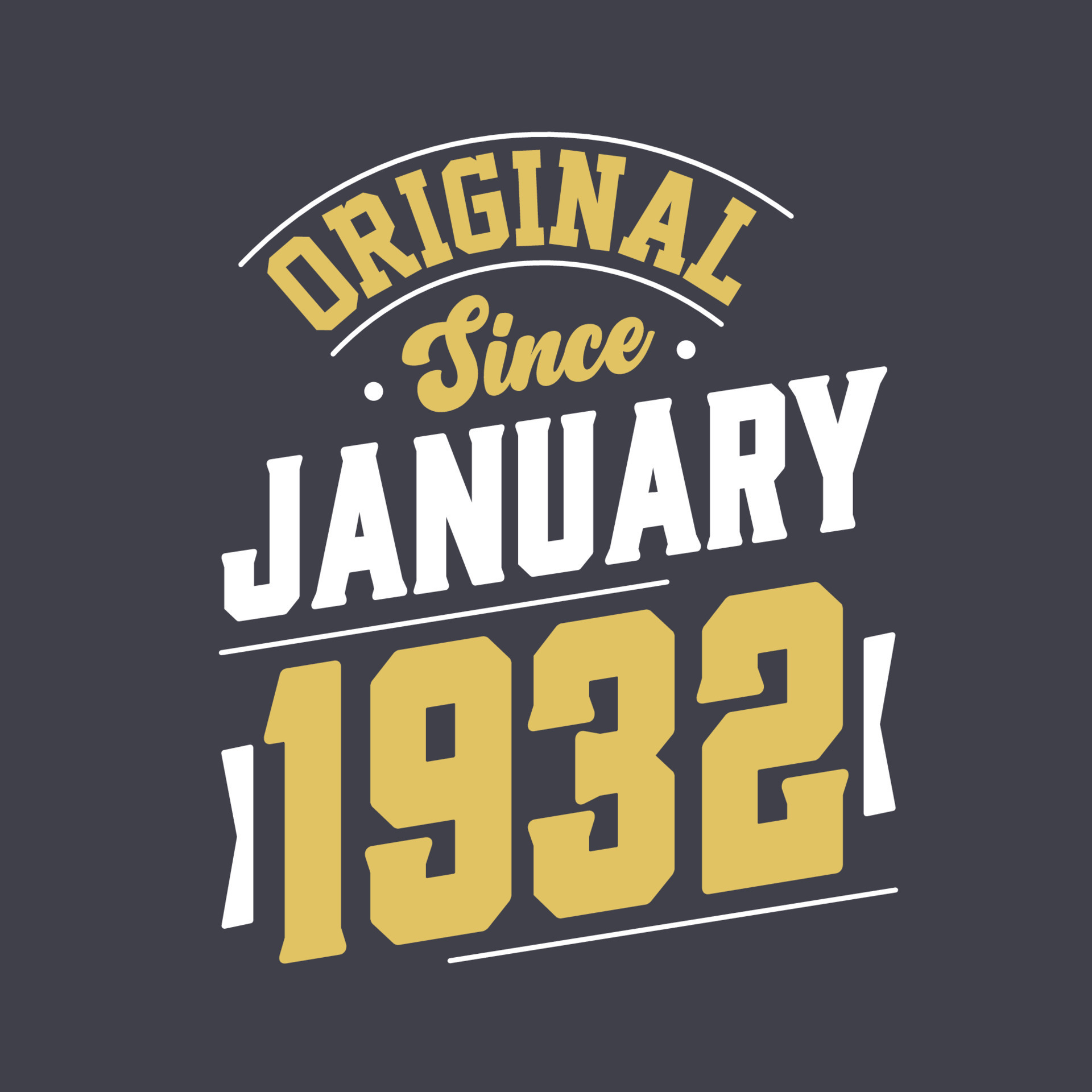 Original Since January 1932. Born in January 1932 Retro Vintage ...