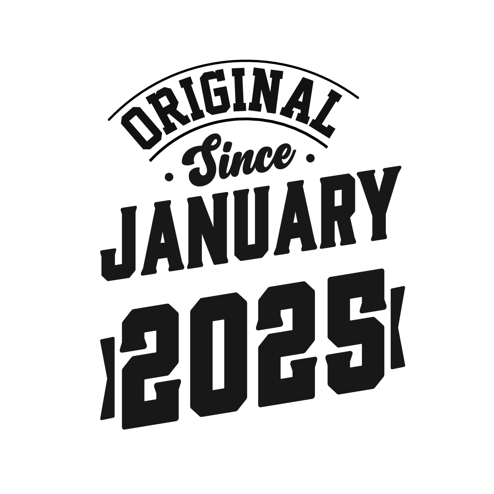 Born in January 2025 Retro Vintage Birthday, Original Since January