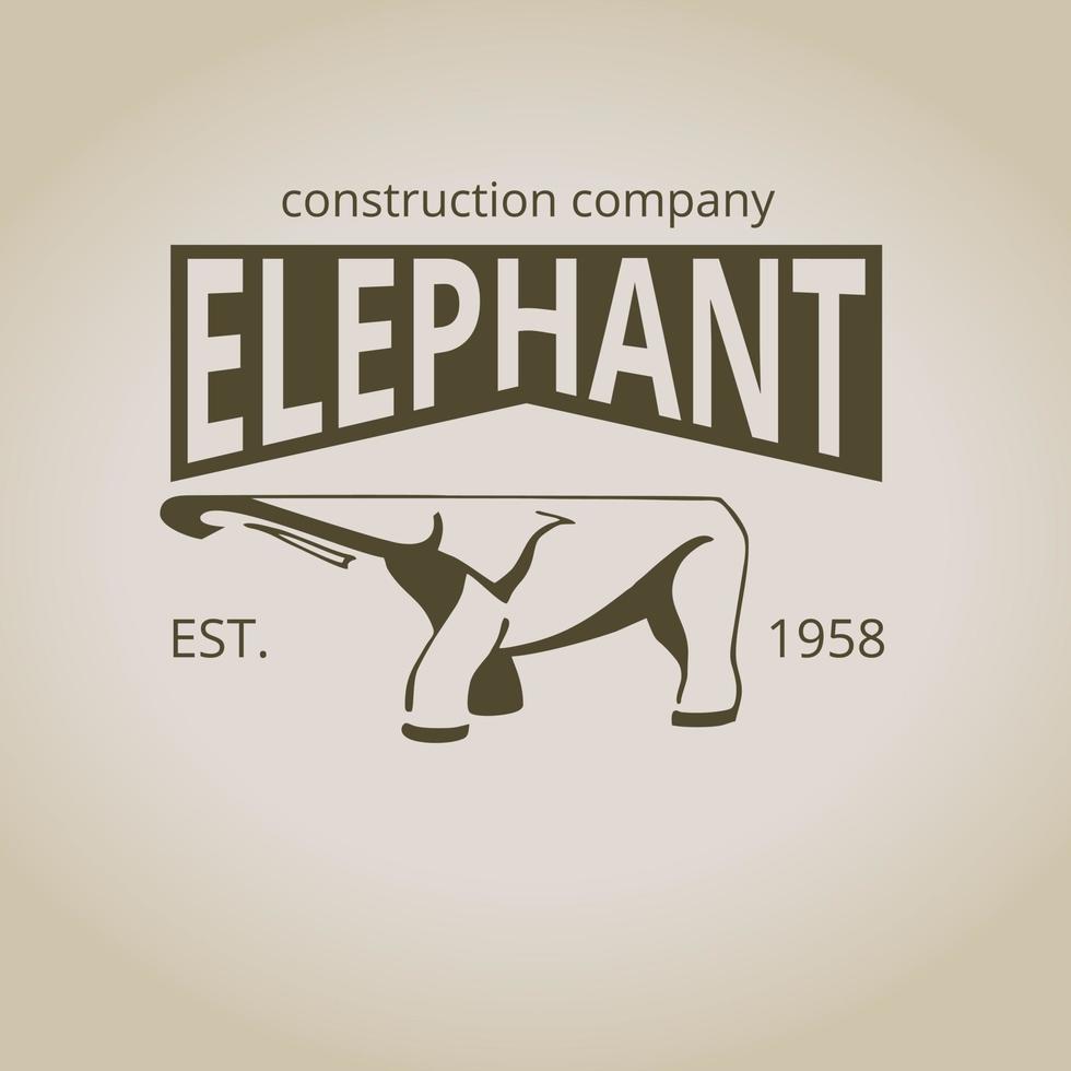 Elephant emblem for logo. vector