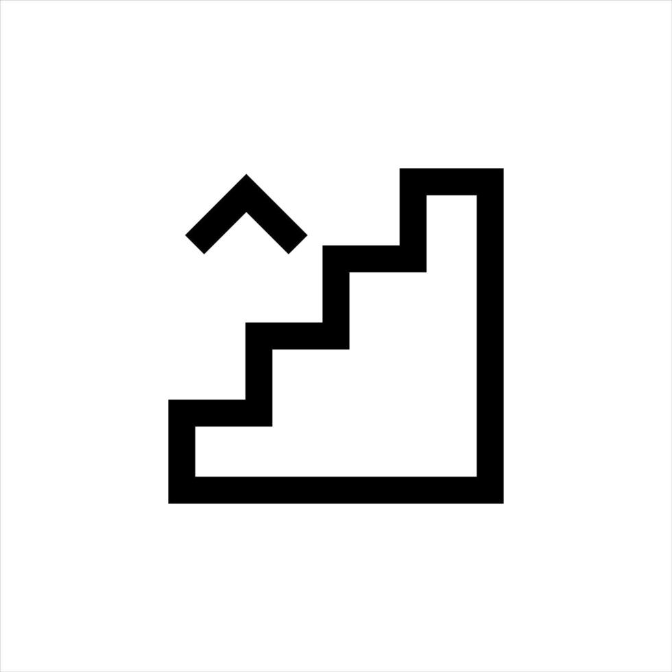 icono de contorno. emblema de escaleras para web. ilustración vectorial vector