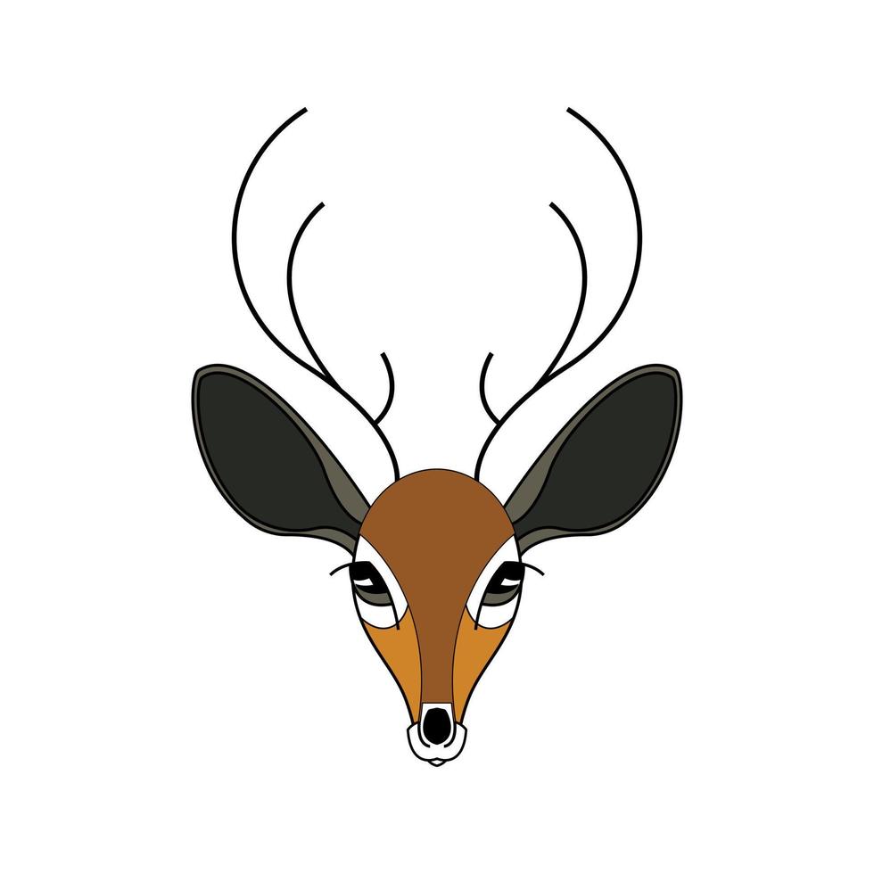 The face of a doe. Cartoon style. Color drawing. vector