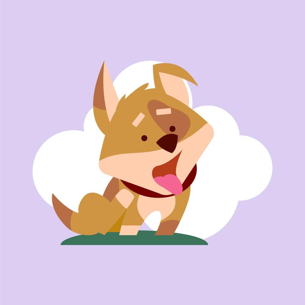 picazón de cachorro dibujada por dibujos animados. ilustración vectorial de color vector