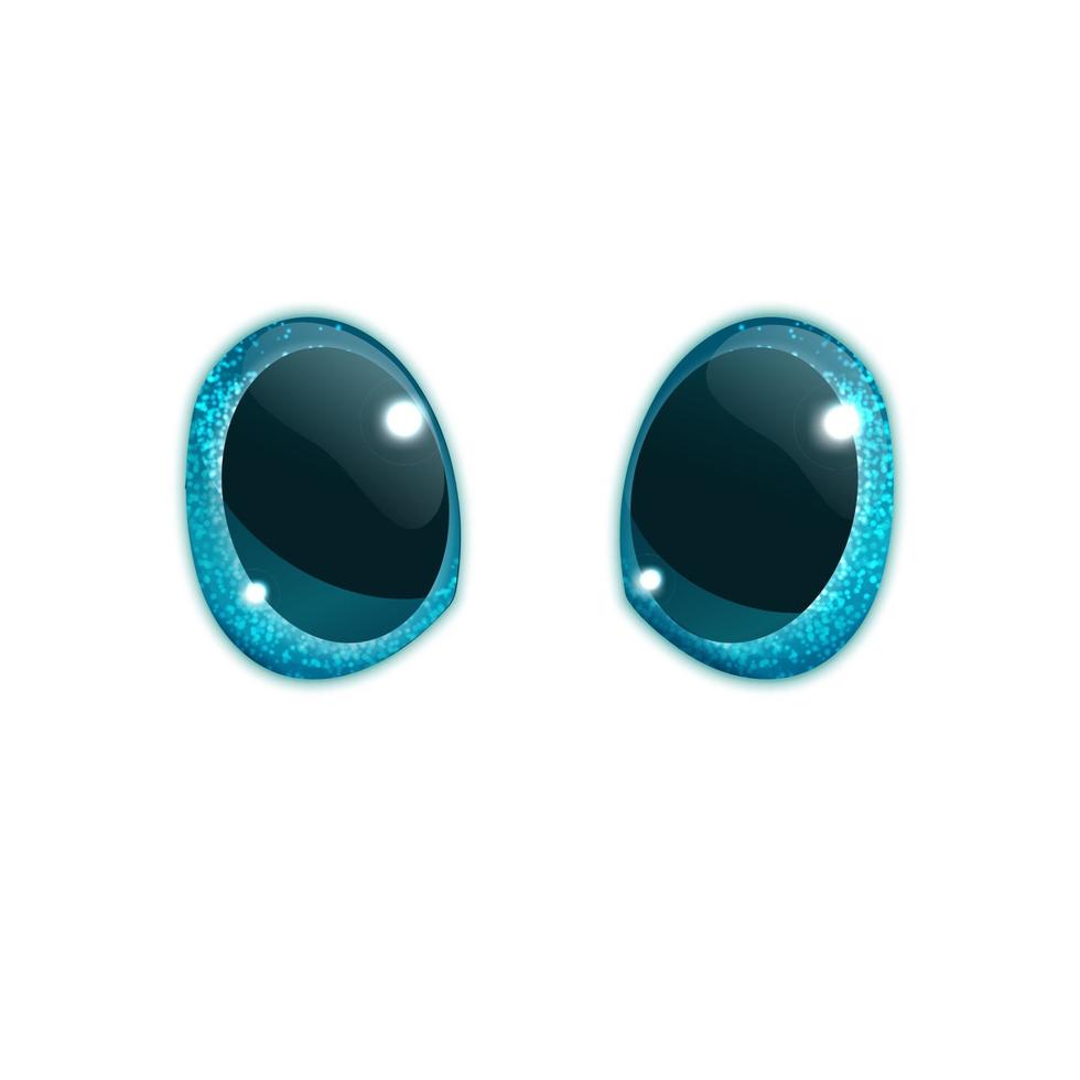 blue eyesCute glass blue eyes from a 3d cartoon or for a plush toy, realistic style, isolated on white. Vector illustration