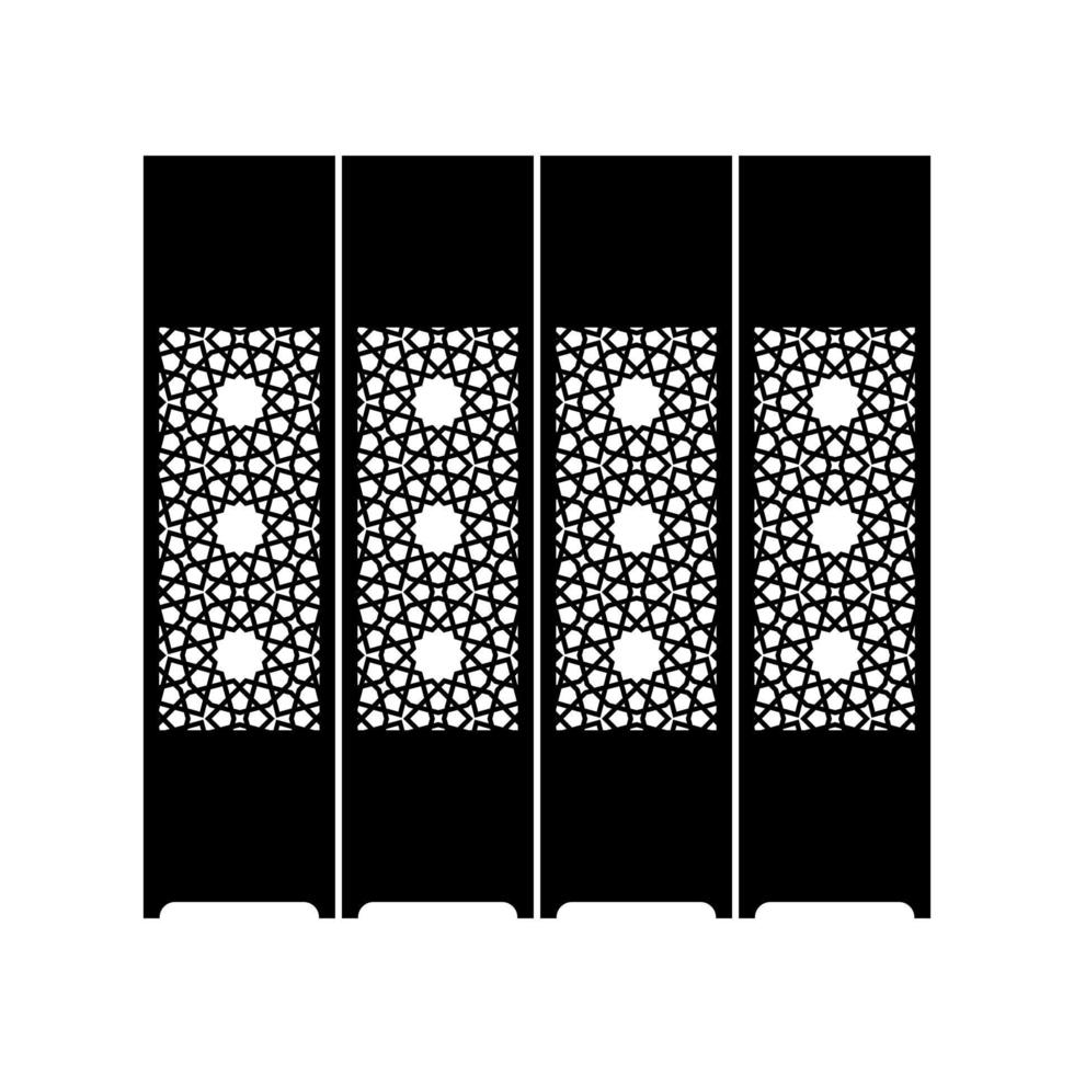 Silhouette of the eastern septum of black color on a white background. Vector clipart.