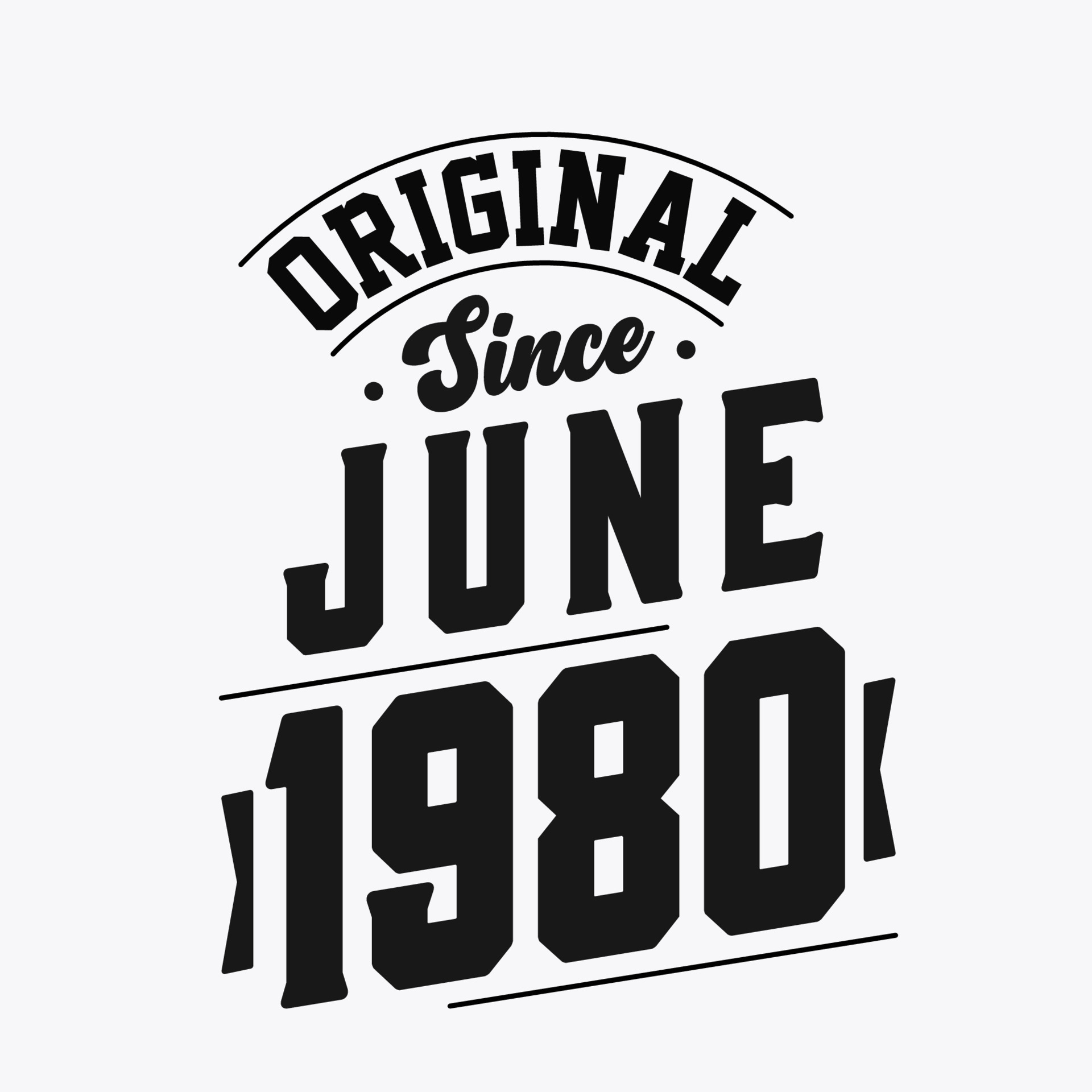 Calendar For June 1980 Awesome Since June 1980. Born In June 1980 Retro Vintage Birthday Calendar For June 1980 Awesome Since June 1980. Born In June 1980 Retro Vintage Birthday