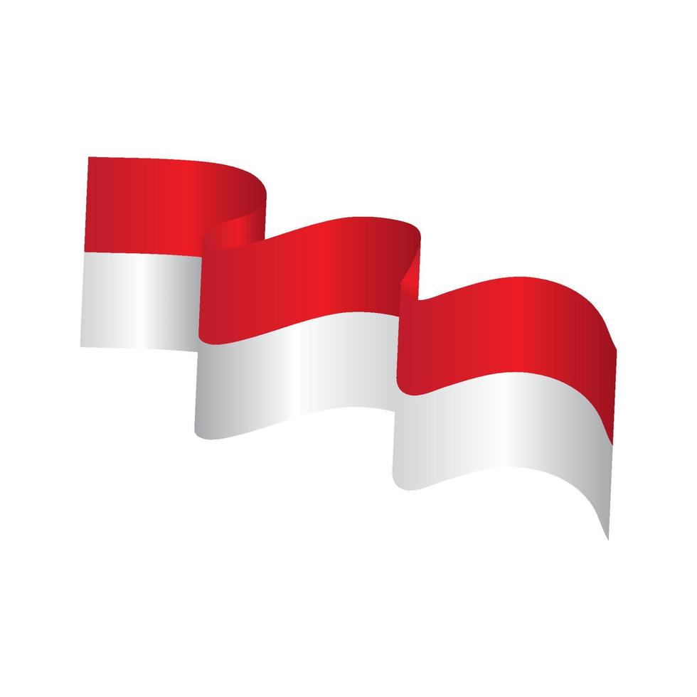 Ilustración de vector de bandera de Indonesia