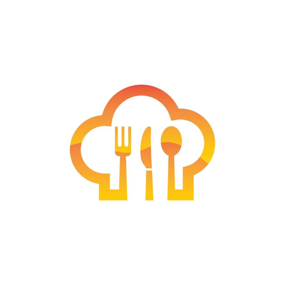 Hat chef logo template vector