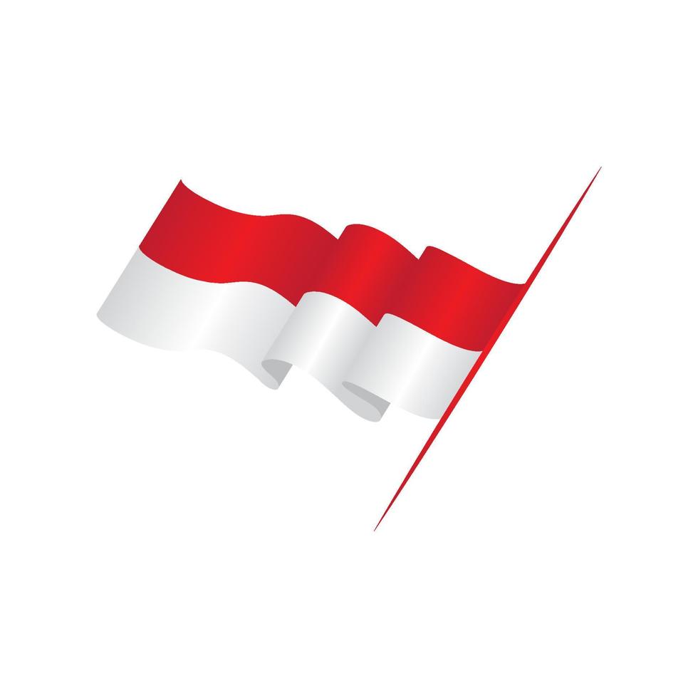 Ilustración de vector de bandera de Indonesia