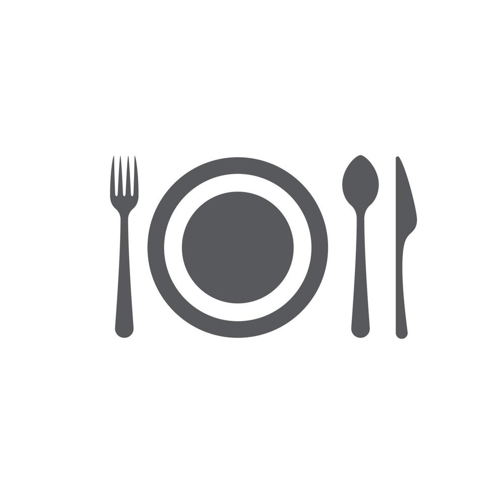 spoon, fork and plate vector