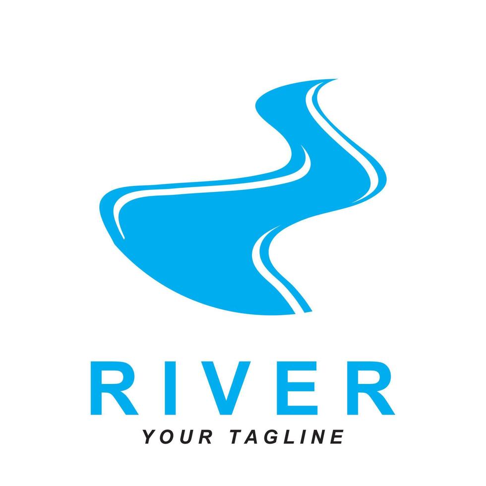 river logo vector with slogan template